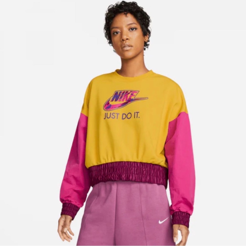 Nike Women's Bold Colorblock Sweatshirt - Yellow … - image 1